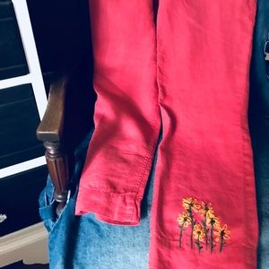 Cynthia Rowley 100% Linen Sienna Capri’s